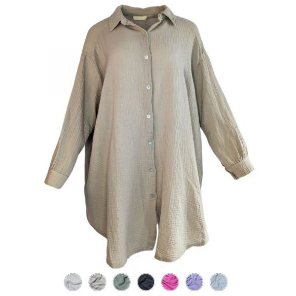 Musselin Bluse lang Onesize