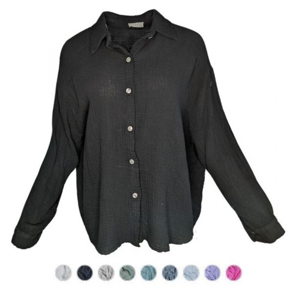 Musselin Bluse kurz Onesize