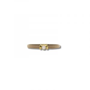 Qoss Armband Isabel Gold Leder Taupe